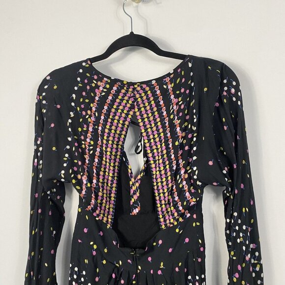 Free People OB736059 Coryn Long Sleeve Mini Dress in Black Combo Size 4 - Picture 9 of 11